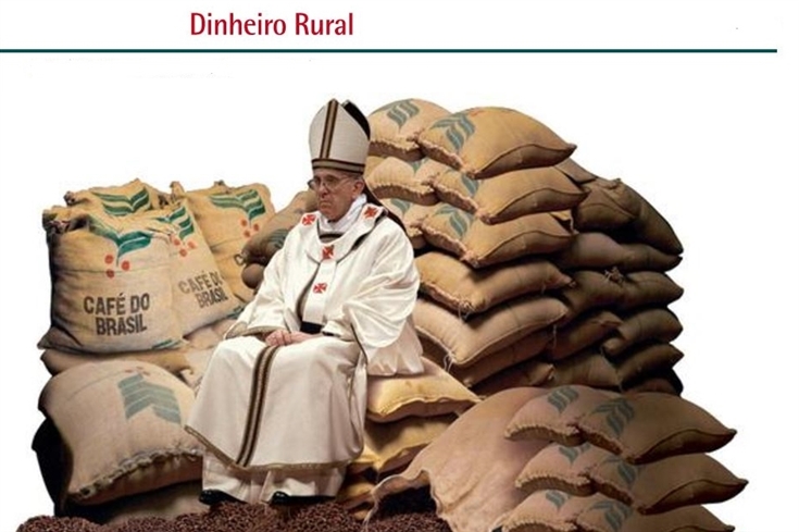 Matéria da Dinheiro Rural transforma o Papa Francisco em garoto propaganda de café baiano