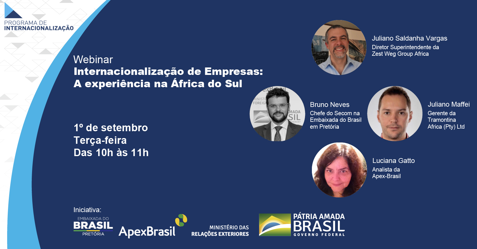 Apex-Brasil organiza webinar sobre a internacionalização de empresas brasileiras para a África do Sul