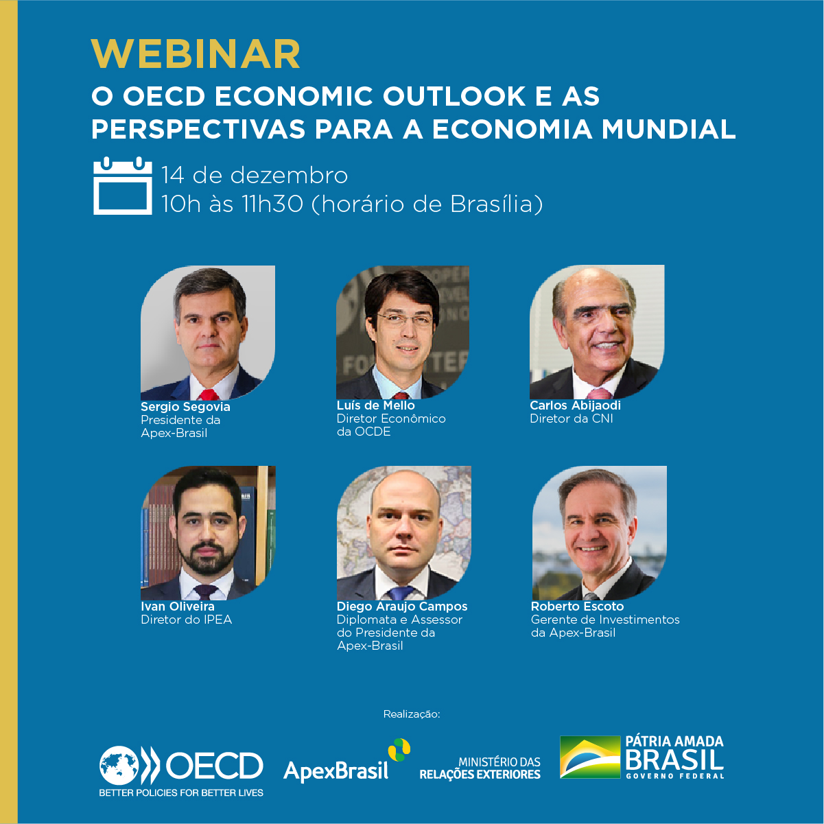 Inscrições abertas: Apex-Brasil e OCDE realizam webinar sobre os desafios econômicos dos próximos anos