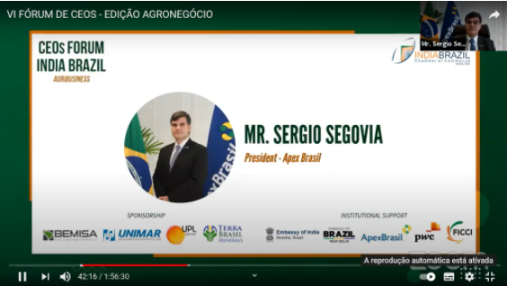 Apex-Brasil participa de Fórum de CEOs Índia Brasil – Edição do Agronegócio